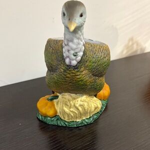 Decorative Turkey Figurine with Pumpkins